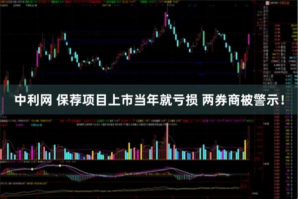 中利网 保荐项目上市当年就亏损 两券商被警示！